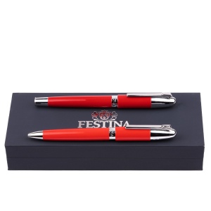 Parure Classicals Chrome Red (stylo bille & stylo plume)