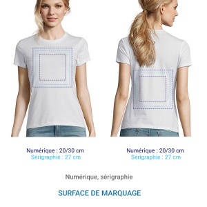 T-shirt Blanc Femme - 190gr 4