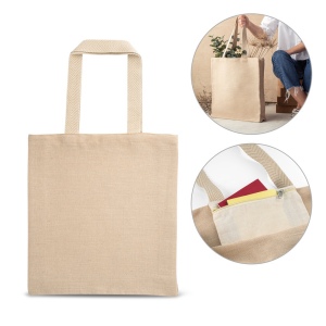 PADOVA. Sac à dos en juco (275 g/m²) 100% coton (120 g/m²) avec poche intérieure