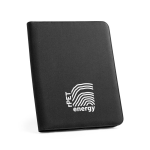 EMERGE FOLDER. Porte documents A4 en 300D polyester recyclé (100% rPET) avec fermeture éclair 5