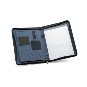 EMERGE FOLDER. Porte documents A4 en 300D polyester recyclé (100% rPET) avec fermeture éclair 10