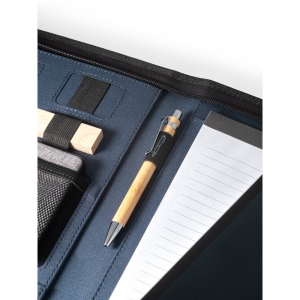 EMERGE FOLDER. Porte documents A4 en 300D polyester recyclé (100% rPET) avec fermeture éclair 12