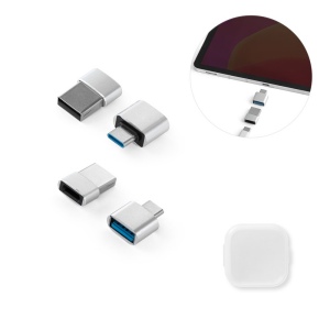 MINSKY. Jeu de 2 adaptateurs USB-A / USB-C en aluminium