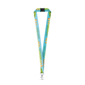 DOVER. Tour de cou pour sublimation en polyester recyclé (100% rPET) avec mousqueton 3