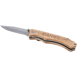 Couteau de poche en bois Dave avec clip de ceinture 4
