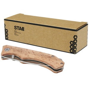 Couteau de poche en bois Dave avec clip de ceinture 7