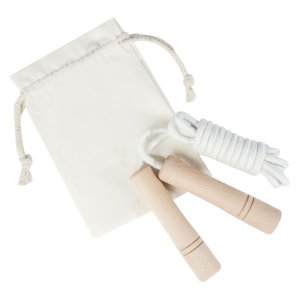 Corde à sauter Denise en bois dans une pochette en coton 5