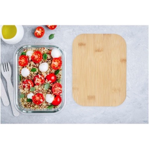 Boîte repas Roby en verre avec couvercle en bambou 1000 ml 20