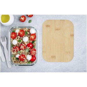 Boîte repas Roby en verre avec couvercle en bambou 1000 ml 22