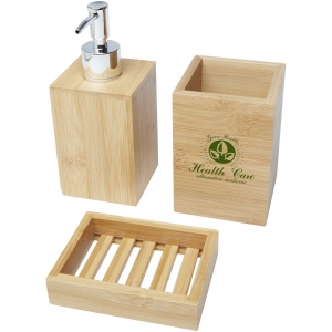 Ensemble 3 pièces pour salle de bains Hedon en bambou 3