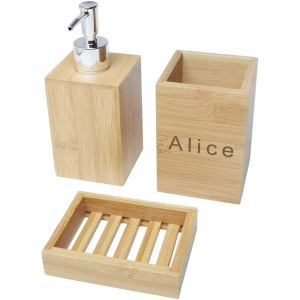 Ensemble 3 pièces pour salle de bains Hedon en bambou 4