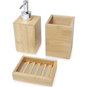 Ensemble 3 pièces pour salle de bains Hedon en bambou 2