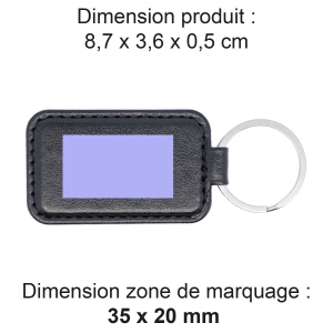 PORTE-CLE EN CUIR VERITABLE NOIR 2