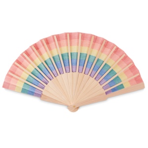 Eventail  en bois arc-en-ciel - BOWFAN 3