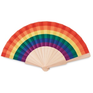 Eventail  en bois arc-en-ciel - BOWFAN 2