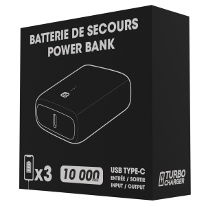 RAITO - BATTERIE DE SECOURS ULTRA SLIM RETRO-ÉCLAIRÉE 10 000 MAH NOIR 6