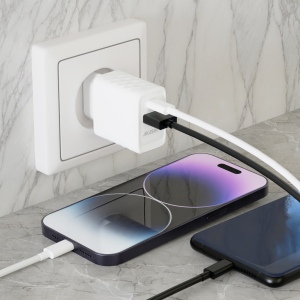 KAKUSHIN - PRISE SECTEUR GAN 20W USB TYPE-C PD + USB-A QC3.0 - BLANC 4