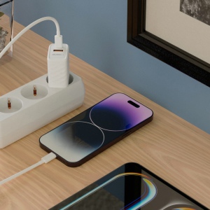 KAKUSHIN - PRISE SECTEUR GAN 20W USB TYPE-C PD + USB-A QC3.0 - BLANC 5