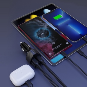 KURUMA - TURBO CHARGEUR ALLUME-CIGARE 50W 2X USB-C + 2X USB-A 3.4A 4