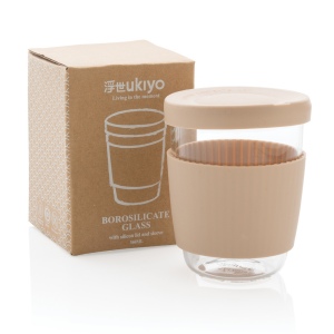 Verre 360ml avec couvercle et manchon en silicone Ukiyo 4