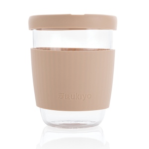 Verre 360ml avec couvercle et manchon en silicone Ukiyo 6