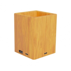 hub pot à crayon en bois (Stock) 2