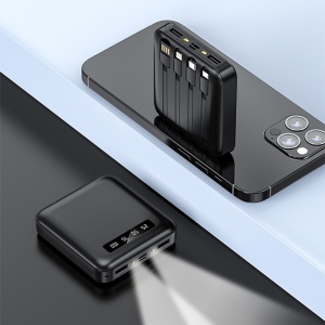 BATTERIE DE SECOURS AVEC 4 CABLES - 10 000 MAH NOIRE 7