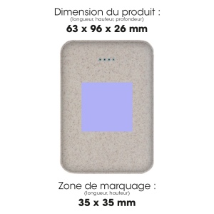 KOMUGI - BATTERIE DE SECOURS ECO - 10 000 MAH - EN PAILLE BLÉ RECYCLÉE 2