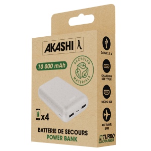 KOMUGI - BATTERIE DE SECOURS ECO - 10 000 MAH - EN PAILLE BLÉ RECYCLÉE 4