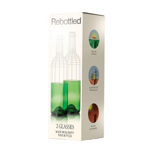 Ensemble de deux verres Rebottled® fabriqués à partir de bouteilles de vin recyclées 9