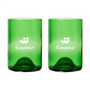 Ensemble de deux verres Rebottled® fabriqués à partir de bouteilles de vin recyclées 3