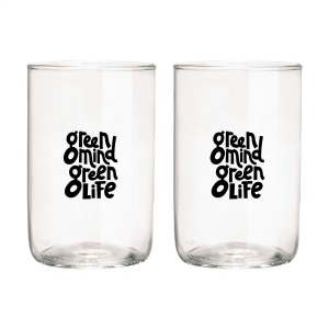 Ensemble de deux verres Rebottled® fabriqués à partir de bouteilles de vin recyclées