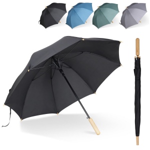 Parapluie bâton 25” en R-PET. Poignée droite, ouverture automatique