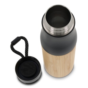 Bouteille isotherme avec dragonne et partie extérieur bambou 500ml 7