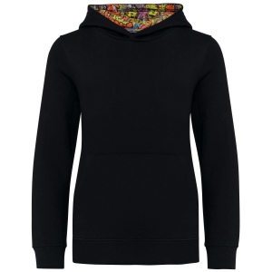 Sweat-shirt à capuche contrastée à motifs enfant unisexe 2