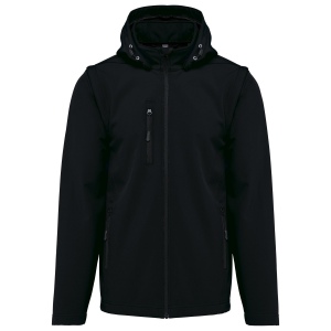 Veste Softshell 3 couches à capuche avec manches amovibles unisexe 2
