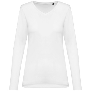 T-shirt Supima® col V manches longues femme 4