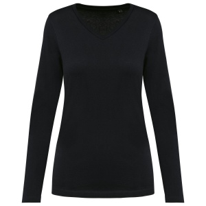 T-shirt Supima® col V manches longues femme 2