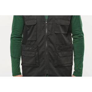 Gilet polycoton multipoches doublé unisexe 25
