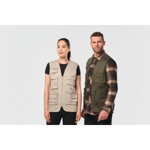 Gilet polycoton multipoches doublé unisexe 28
