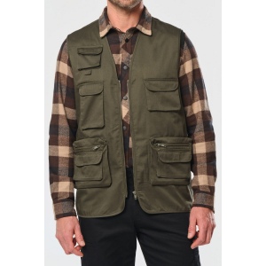 Gilet polycoton multipoches doublé unisexe 32