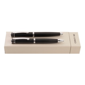 Parure Austin Diamond Black (stylo bille & stylo plume)