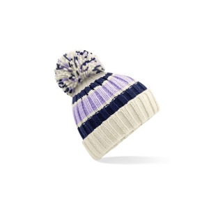 Bonnet rayé avec pompon 4