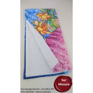 Serviette de bain et sport 50x100 cm imprimée quadri - microfibre