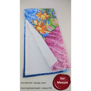 Drap de plage 100x150 cm coton/polyester impression quadri par sublimation