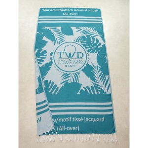 Serviette fouta de plage jacquard design tissé sur mesure 2