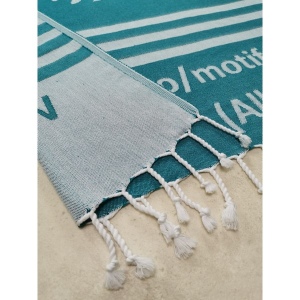 Serviette fouta de plage jacquard design tissé sur mesure 3