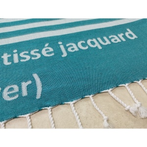 Serviette fouta de plage jacquard design tissé sur mesure 4