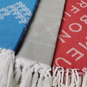 Serviette fouta de plage jacquard design tissé sur mesure 6