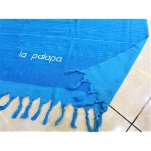 Serviette de plage fouta éponge coton avec logo brodé 2